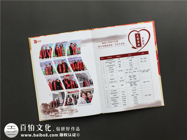 同學聚會照片書紀念相冊內(nèi)容設(shè)計-廣元香溪小學40年同學會影集策劃